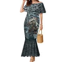 Hawaii Mo'o Lizard God Family Matching Mermaid Dress and Hawaiian Shirt Polynesian Style