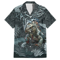 Hawaii Mo'o Lizard God Family Matching Off Shoulder Short Dress and Hawaiian Shirt Polynesian Style