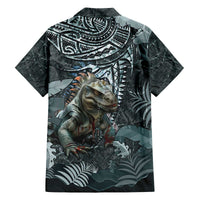 Hawaii Mo'o Lizard God Family Matching Off Shoulder Short Dress and Hawaiian Shirt Polynesian Style