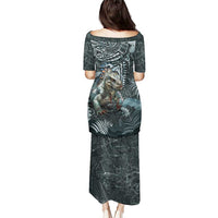 Hawaii Mo'o Lizard God Puletasi Polynesian Style