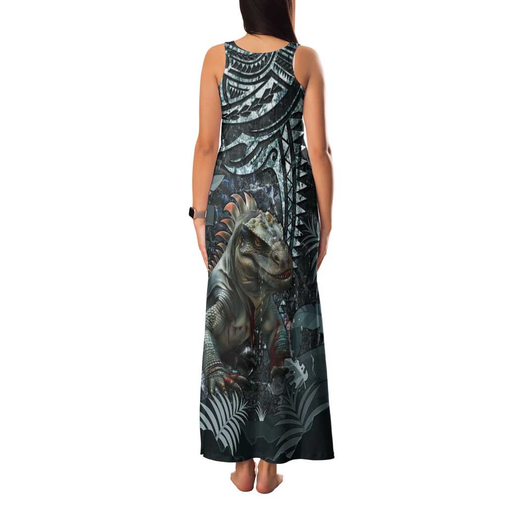 Hawaii Mo'o Lizard God Tank Maxi Dress Polynesian Style