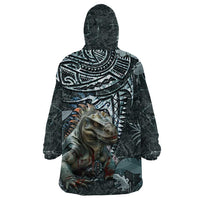 Hawaii Mo'o Lizard God Wearable Blanket Hoodie Polynesian Style