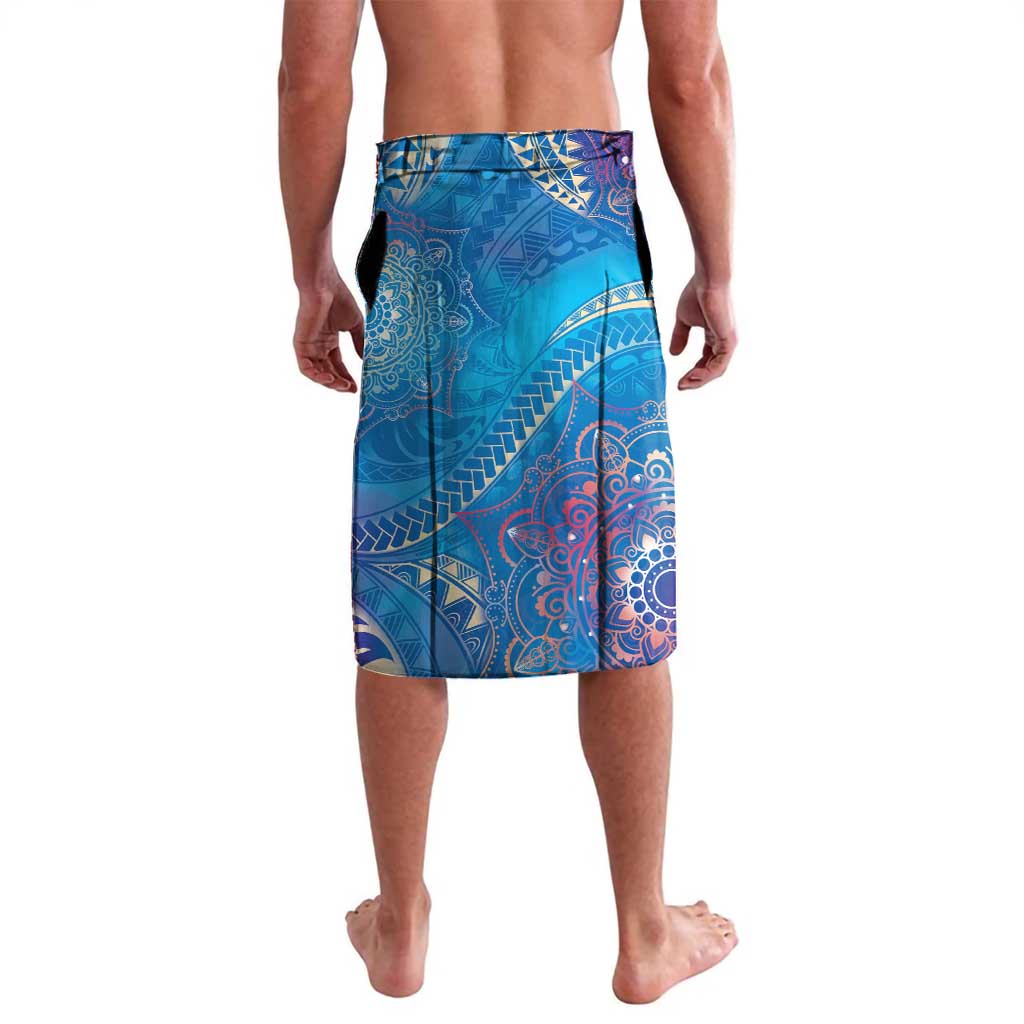 Happy Diwali Festival Lavalava Diya Lamp Rangoli With Polynesian Pattern