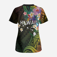 Hawaii Strong Scrub Top Polynesian Tribal Tropical Flowers LT05 - Polynesian Pride