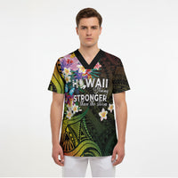 Hawaii Strong Scrub Top Polynesian Tribal Tropical Flowers LT05 - Polynesian Pride