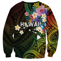 Hawaii Strong Sweatshirt Polynesian Tribal Tropical Flowers LT05 - Polynesian Pride
