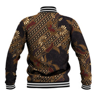 Indonesian Parang Batik Baseball Jacket Brown Gold Floral Pattern LT05 - Polynesian Pride