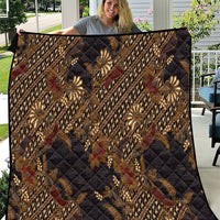 Indonesian Parang Batik Quilt Brown Gold Floral Pattern LT05 Brown - Polynesian Pride