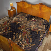 Indonesian Parang Batik Quilt Brown Gold Floral Pattern LT05 - Polynesian Pride