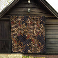 Indonesian Parang Batik Quilt Brown Gold Floral Pattern LT05 - Polynesian Pride