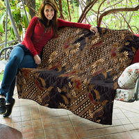 Indonesian Parang Batik Quilt Brown Gold Floral Pattern LT05 - Polynesian Pride