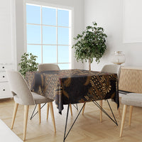 Indonesian Parang Batik Tablecloth Brown Gold Floral Pattern LT05 - Polynesian Pride