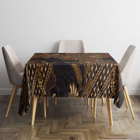 Indonesian Parang Batik Tablecloth Brown Gold Floral Pattern LT05 - Polynesian Pride