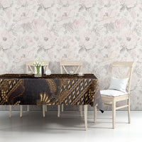Indonesian Parang Batik Tablecloth Brown Gold Floral Pattern LT05 - Polynesian Pride