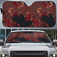Indonesian Parang Batik Auto Sun Shade Red Floral Pattern LT05 Red - Polynesian Pride