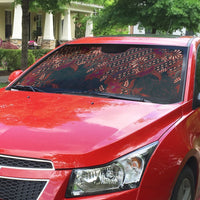 Indonesian Parang Batik Auto Sun Shade Red Floral Pattern LT05 - Polynesian Pride
