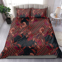 Indonesian Parang Batik Bedding Set Red Floral Pattern LT05 - Polynesian Pride