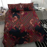 Indonesian Parang Batik Bedding Set Red Floral Pattern LT05 - Polynesian Pride