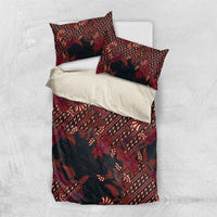 Indonesian Parang Batik Bedding Set Red Floral Pattern LT05 US Twin 172cm x 218cm Red - Polynesian Pride