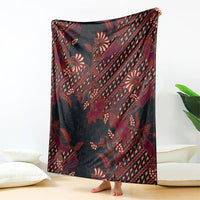 Indonesian Parang Batik Blanket Red Floral Pattern LT05 - Polynesian Pride