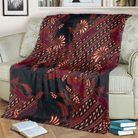 Indonesian Parang Batik Blanket Red Floral Pattern LT05 - Polynesian Pride