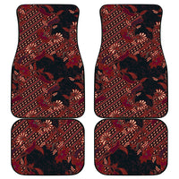 Indonesian Parang Batik Car Mats Red Floral Pattern LT05 - Polynesian Pride
