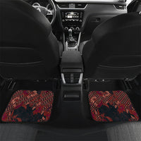 Indonesian Parang Batik Car Mats Red Floral Pattern LT05 Set 2pcs - Back Red - Polynesian Pride