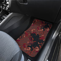Indonesian Parang Batik Car Mats Red Floral Pattern LT05 - Polynesian Pride