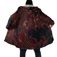Indonesian Parang Batik Cloak Red Floral Pattern LT05 - Polynesian Pride