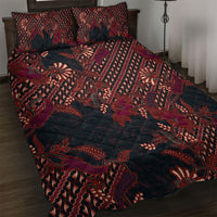 Indonesian Parang Batik Quilt Bed Set Red Floral Pattern LT05 Red - Polynesian Pride
