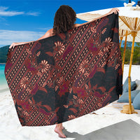 Indonesian Parang Batik Sarong Red Floral Pattern LT05 One Size 44 x 66 inches Red - Polynesian Pride