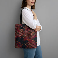 Indonesian Parang Batik Tote Bag Red Floral Pattern LT05 - Polynesian Pride