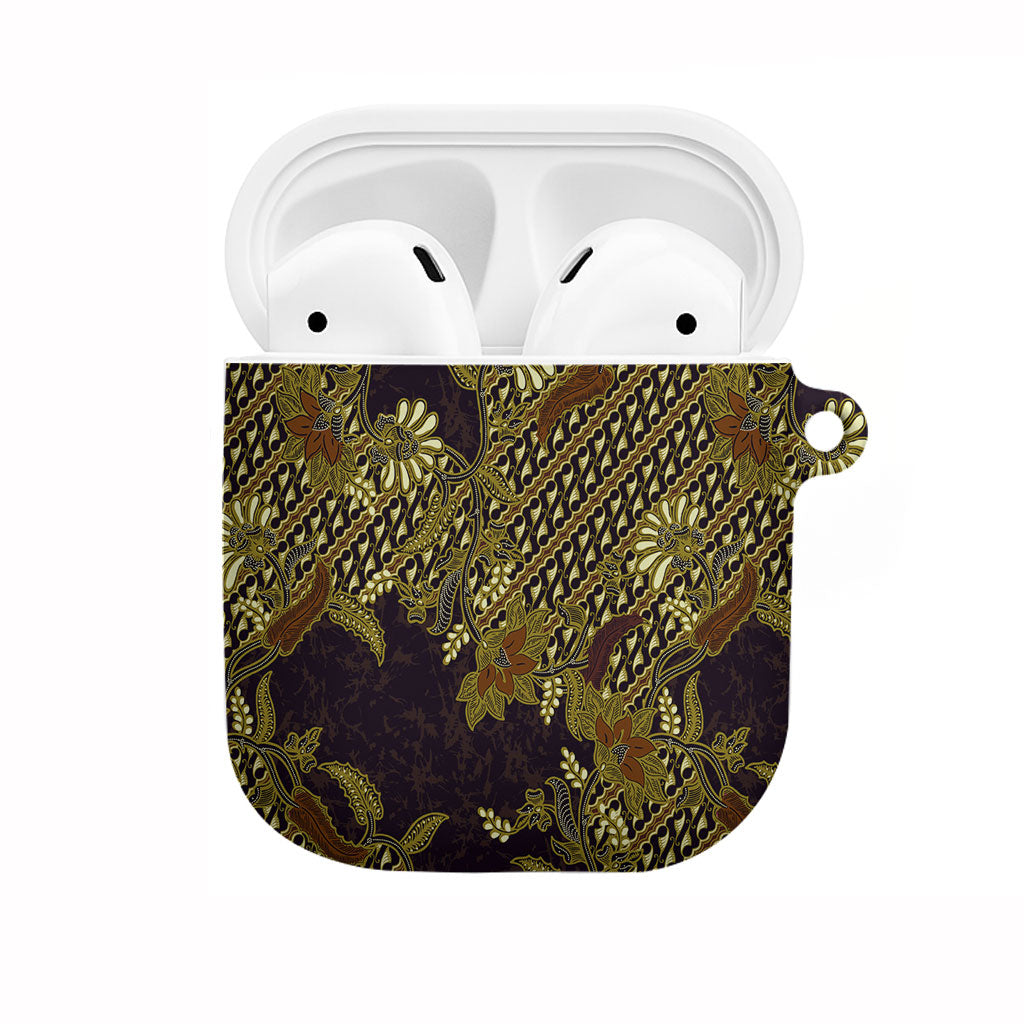 Indonesian Parang Batik AirPods Case Yellow Floral Pattern LT05 Yellow - Polynesian Pride