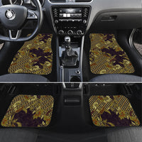 Indonesian Parang Batik Car Mats Yellow Floral Pattern LT05 Set 4pcs Yellow - Polynesian Pride