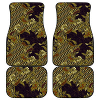 Indonesian Parang Batik Car Mats Yellow Floral Pattern LT05 - Polynesian Pride
