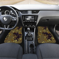 Indonesian Parang Batik Car Mats Yellow Floral Pattern LT05 Set 2pcs - Front Yellow - Polynesian Pride