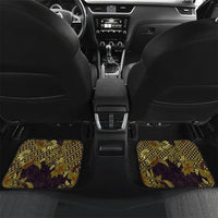 Indonesian Parang Batik Car Mats Yellow Floral Pattern LT05 Set 2pcs - Back Yellow - Polynesian Pride