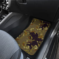 Indonesian Parang Batik Car Mats Yellow Floral Pattern LT05 - Polynesian Pride