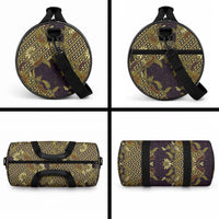 Indonesian Parang Batik Duffle Bag Yellow Floral Pattern LT05 - Polynesian Pride