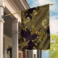 Indonesian Parang Batik Garden Flag Yellow Floral Pattern LT05 House Flag Yellow - Polynesian Pride