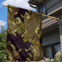 Indonesian Parang Batik Garden Flag Yellow Floral Pattern LT05 - Polynesian Pride
