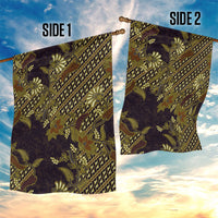 Indonesian Parang Batik Garden Flag Yellow Floral Pattern LT05 - Polynesian Pride