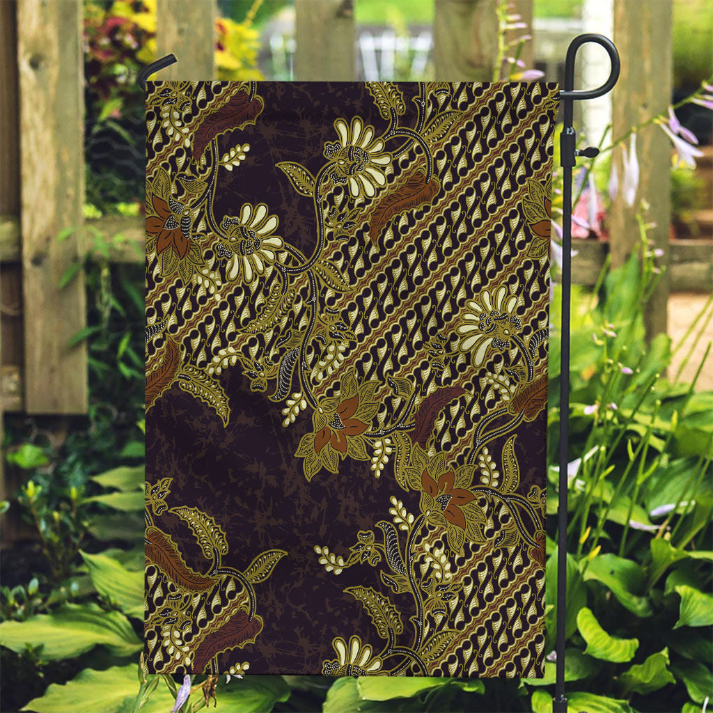 Indonesian Parang Batik Garden Flag Yellow Floral Pattern LT05 Garden Flag Yellow - Polynesian Pride