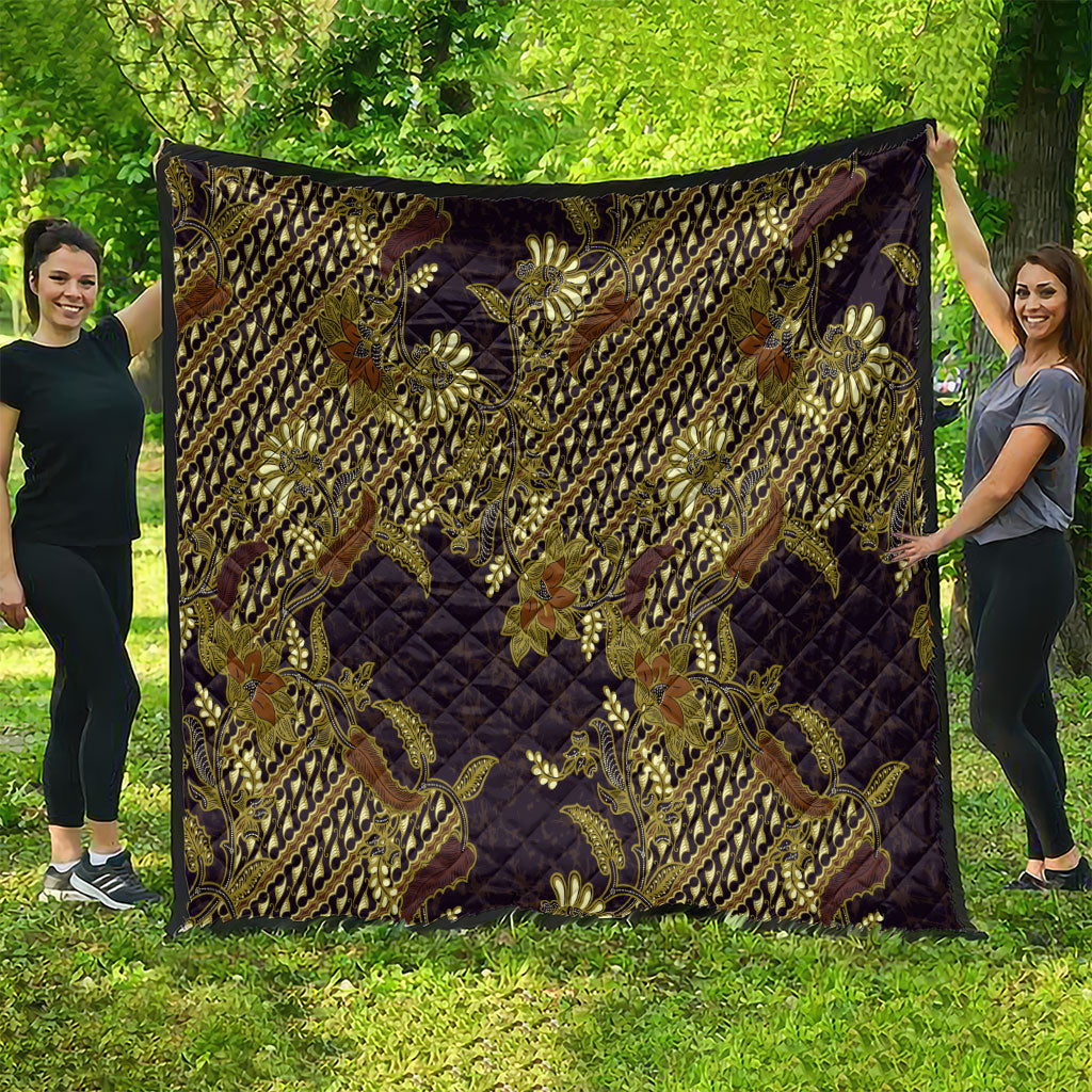 Indonesian Parang Batik Quilt Yellow Floral Pattern LT05 - Polynesian Pride