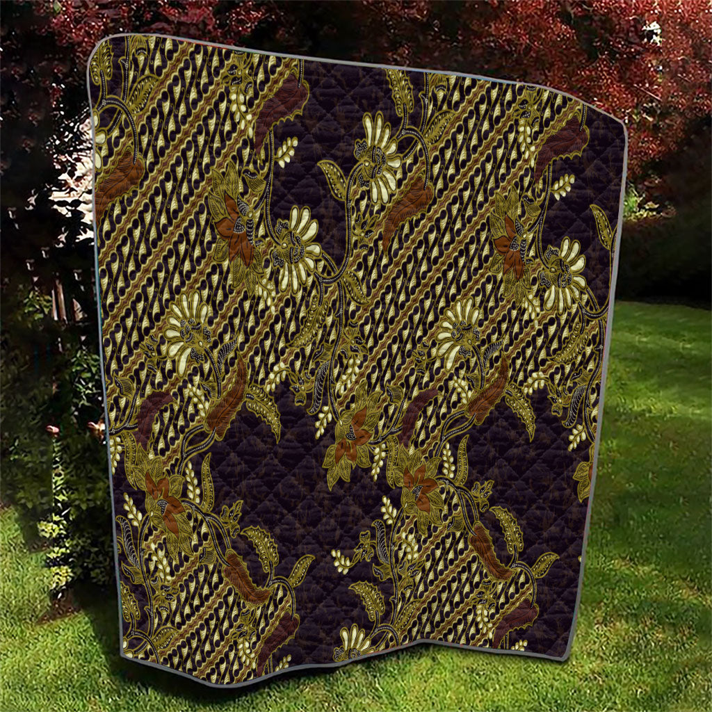 Indonesian Parang Batik Quilt Yellow Floral Pattern LT05 - Polynesian Pride
