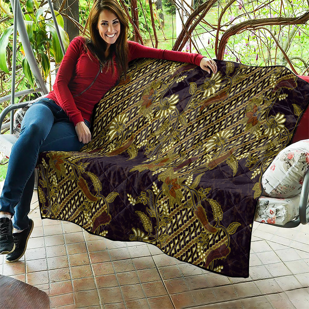 Indonesian Parang Batik Quilt Yellow Floral Pattern LT05 - Polynesian Pride