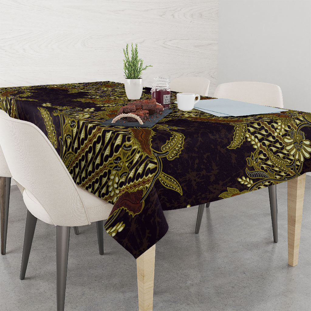 Indonesian Parang Batik Tablecloth Yellow Floral Pattern LT05 - Polynesian Pride