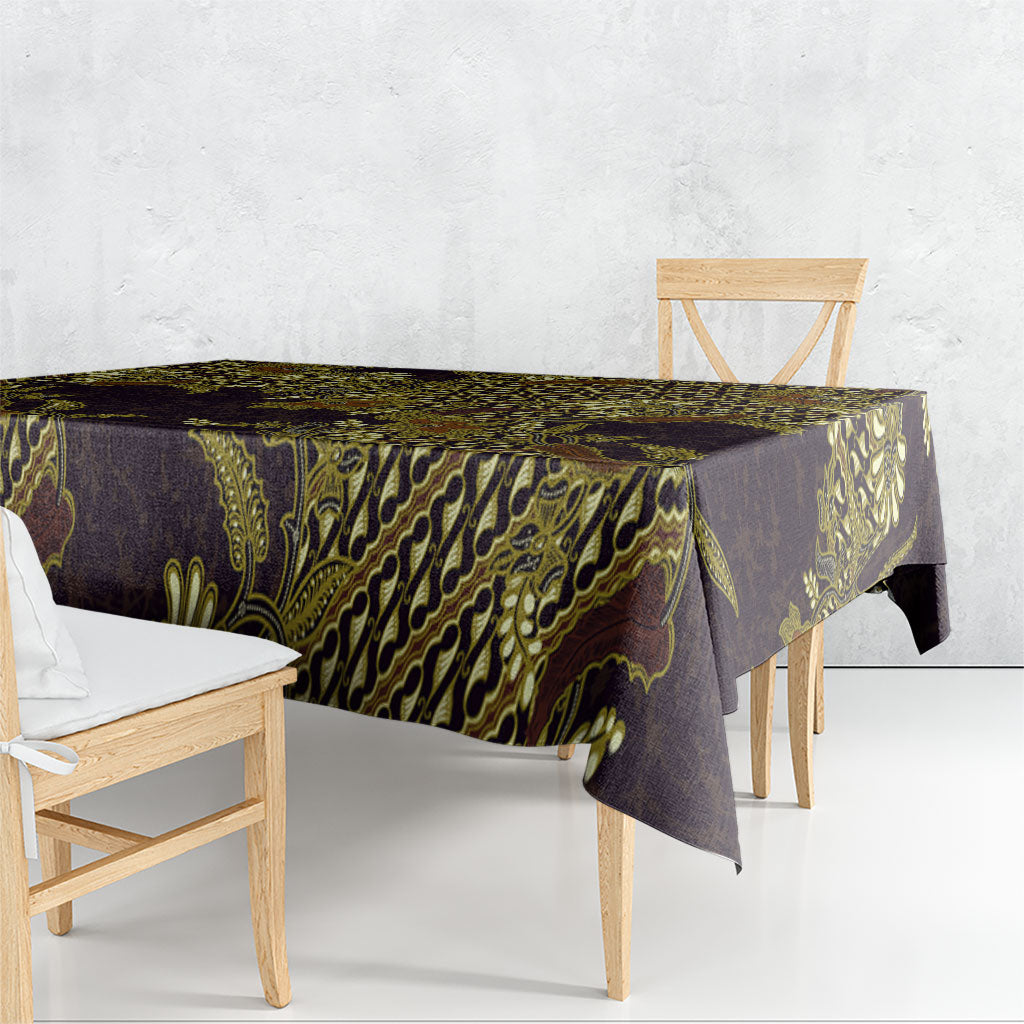 Indonesian Parang Batik Tablecloth Yellow Floral Pattern LT05 - Polynesian Pride
