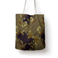 Indonesian Parang Batik Tote Bag Yellow Floral Pattern LT05 - Polynesian Pride