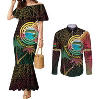 Vanuatu Espiritu Santo Island Couples Matching Mermaid Dress and Long Sleeve Button Shirt Beach Landscape